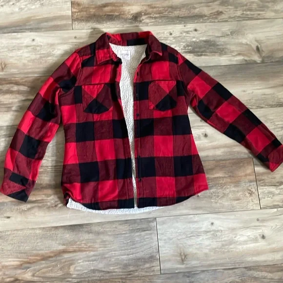 ⭐️3 FOR $15⭐️
Fleece lined plaid flannel jacket - Picture 1 of 2